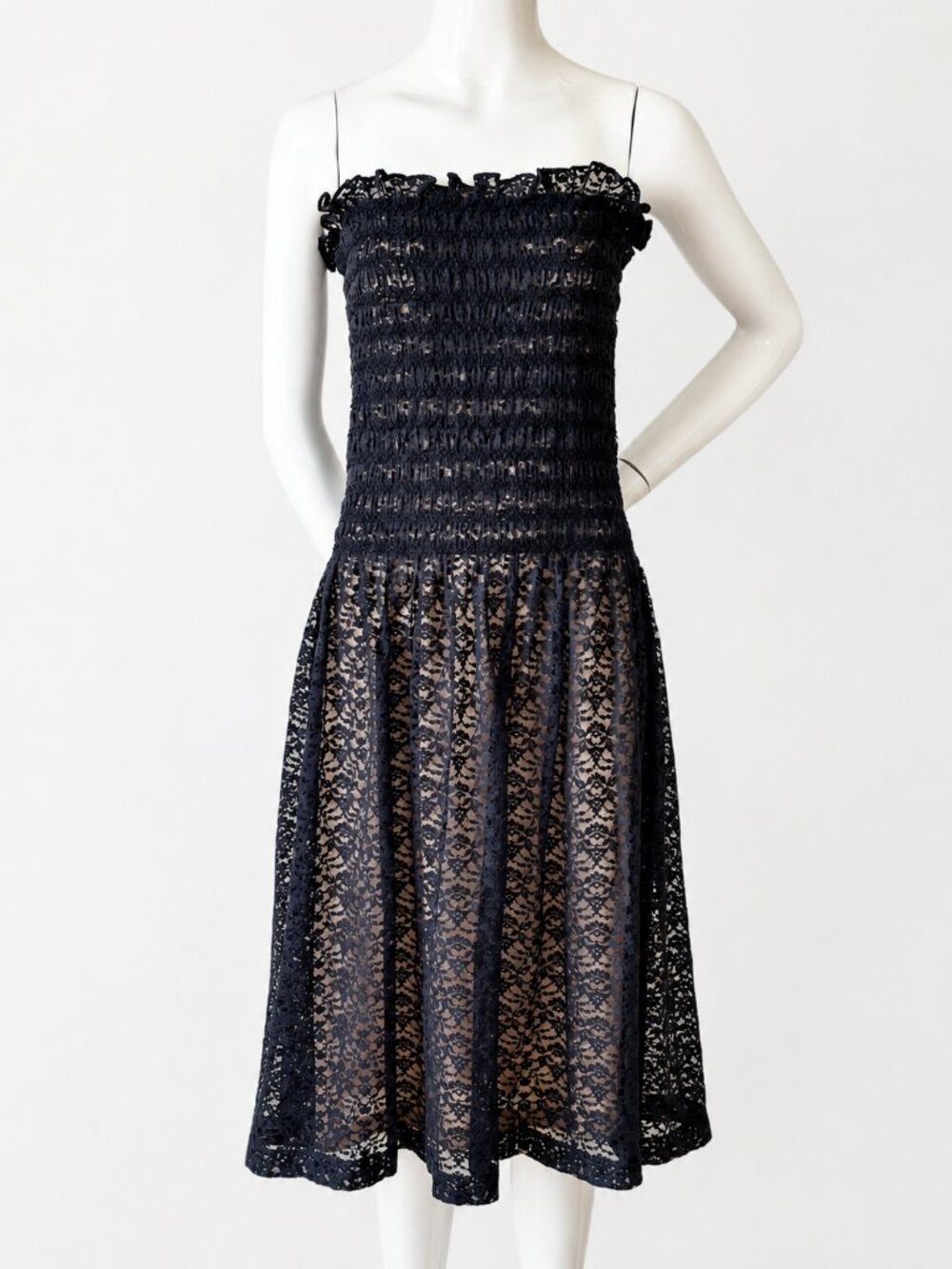 Stella McCartney Navy Lace Silk Lined Dress IT 40